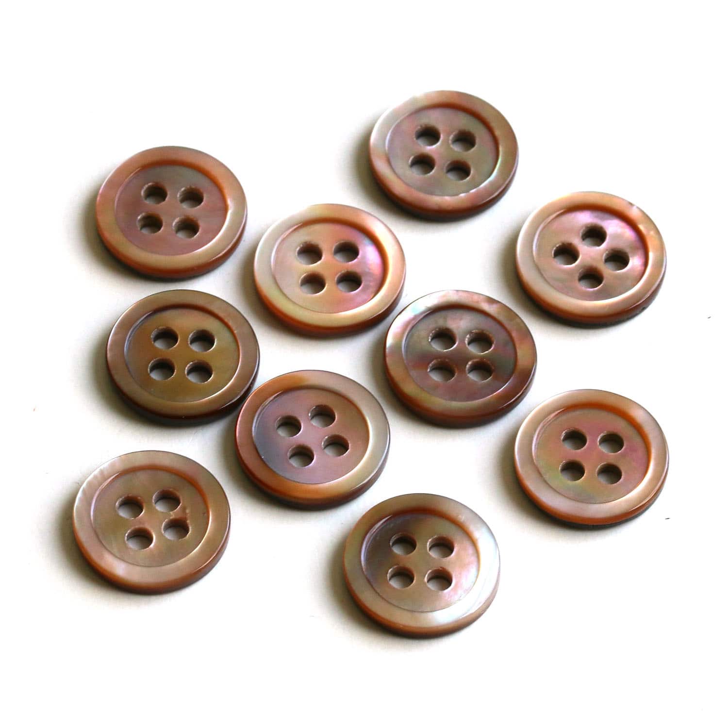 日本紐釦貿易 シャツボタン 10個入 φ11.5mm 茶 LW1017-11BR （ご注文単位1束）【直送品】