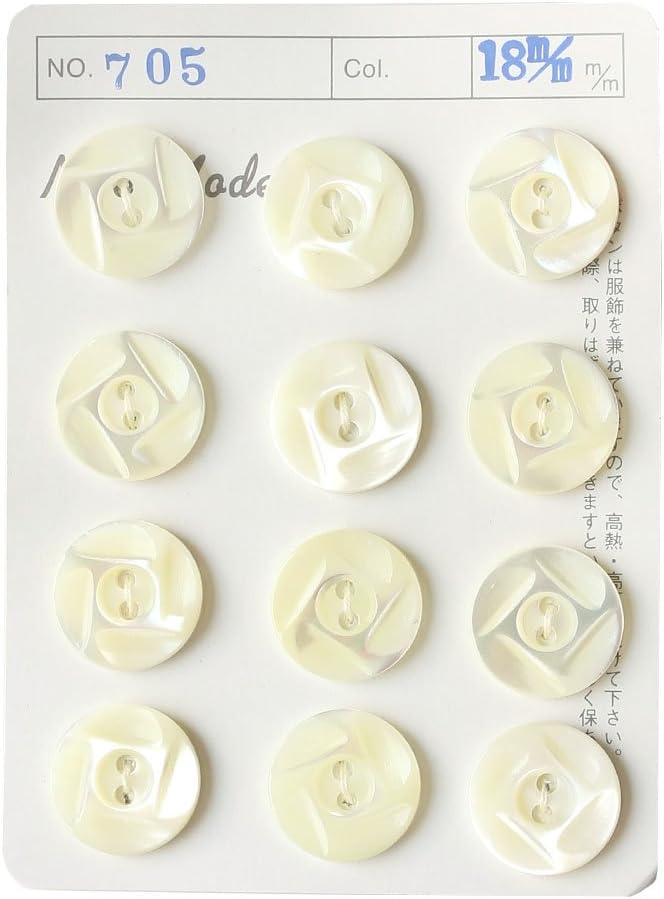 日本紐釦貿易 シェルボタン φ18mm IGA705-18 (ご注文単位1枚)【直送品】