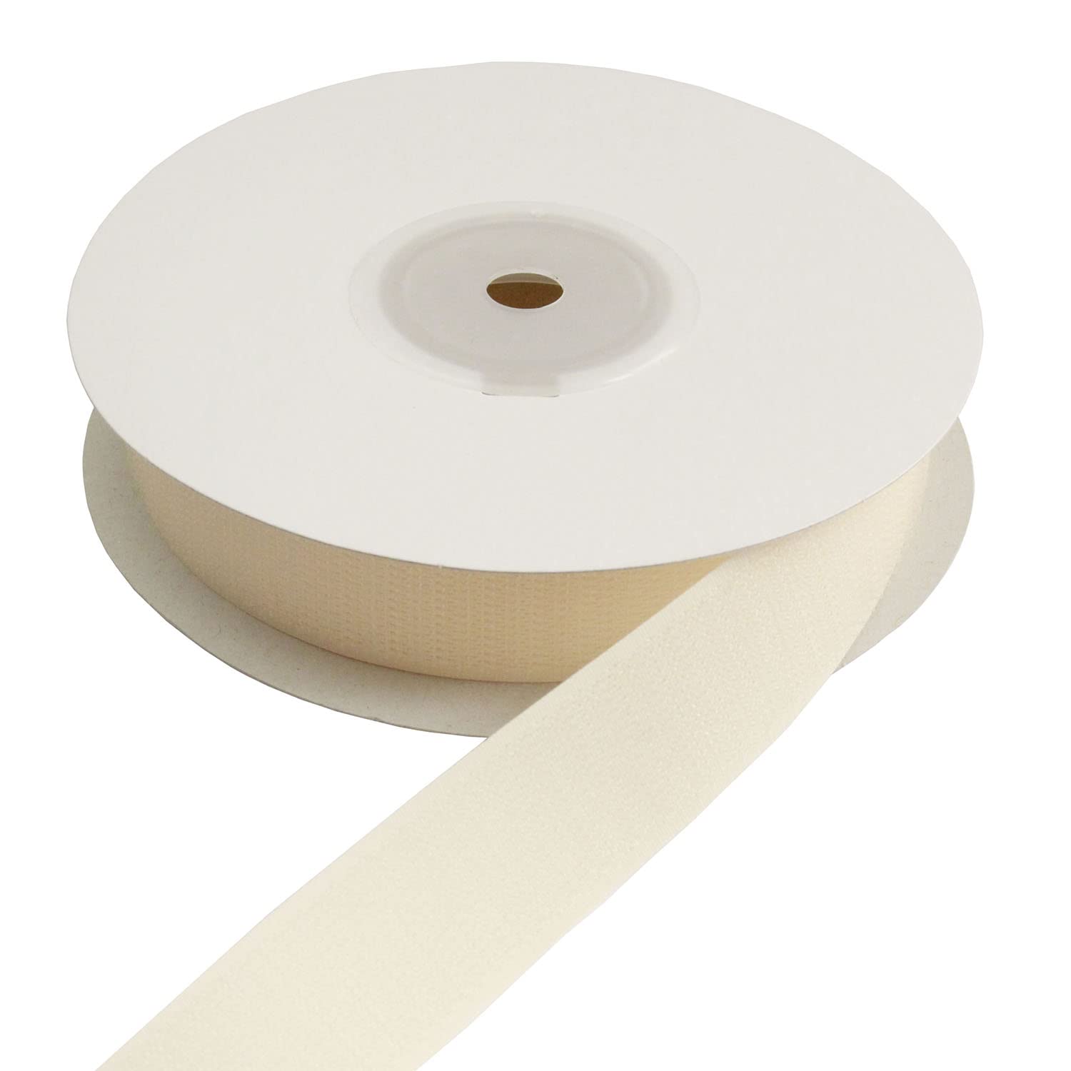 日本紐釦貿易 ベルクロ面ファスナー 縫い付けタイプ 巾25mm 徳用5m巻 B(ループ) 1204クリーム （ご注文単位1巻）【直送品】