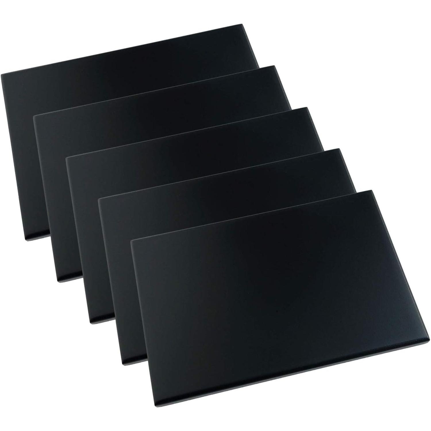 日本紐釦貿易 黒台 四角 艶消し 23×14cm 5枚入 EM6-5 (ご注文単位1束)【直送品】
