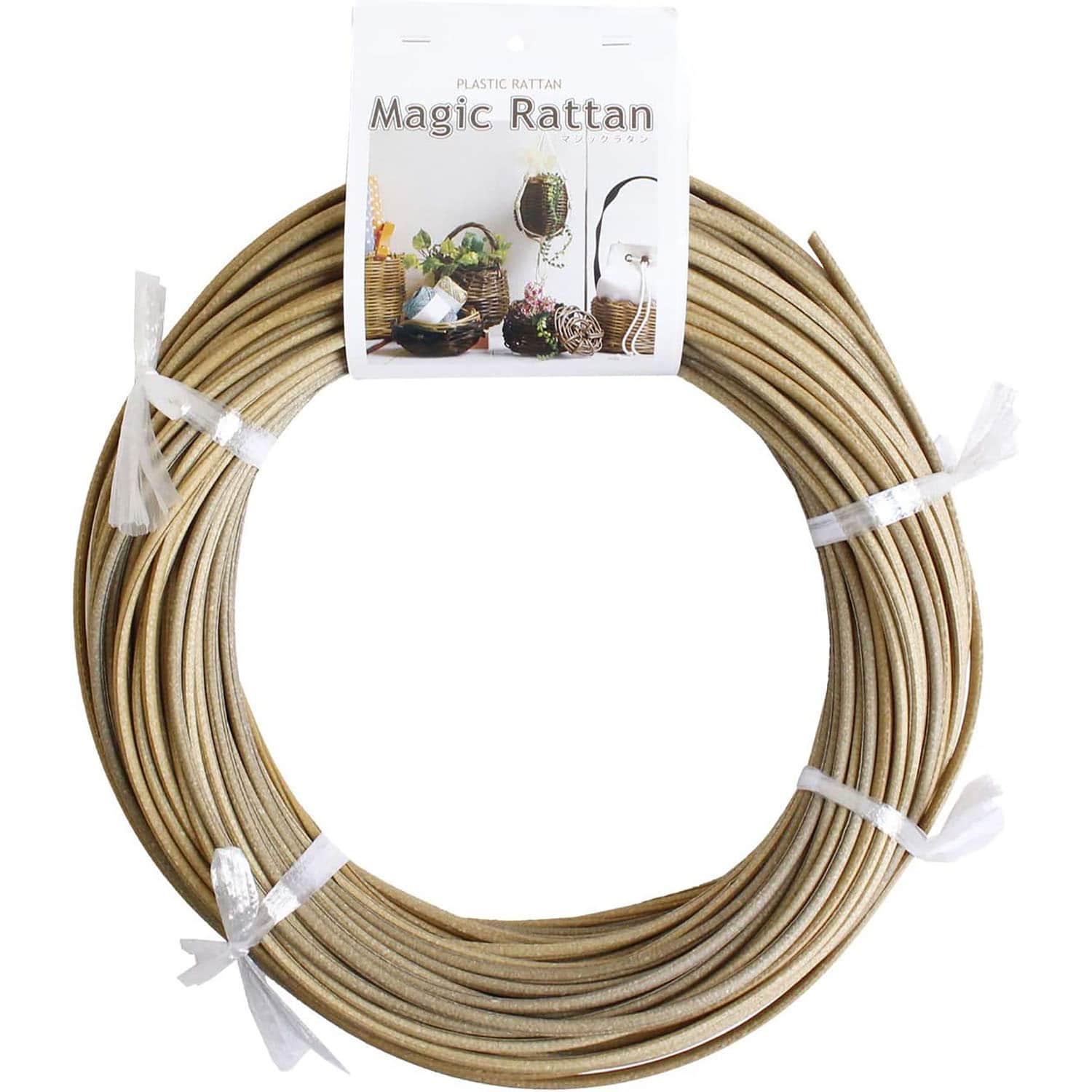 日本紐釦貿易 マジックラタン 丸芯 5mm×50m巻 生成 MLC11-A27 (ご注文単位1巻)【直送品】