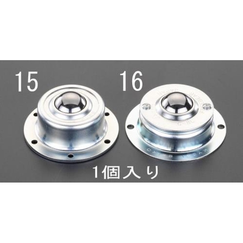 エスコ EA986S-15 71.0x34.0mmボールキャスター(スチール製) 1個(ご注文単位1個)【直送品】