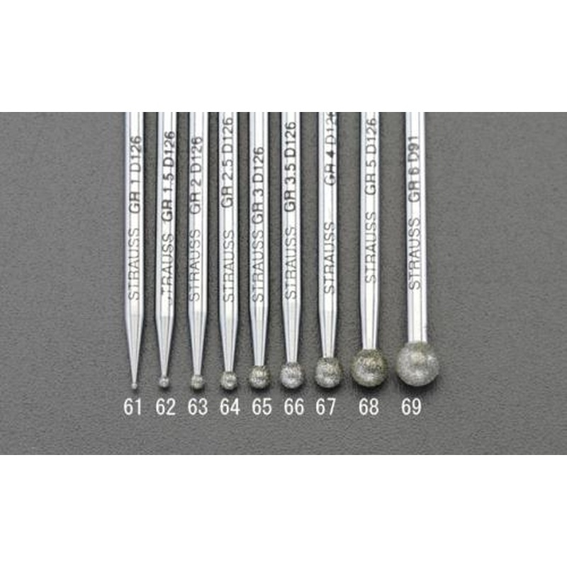 エスコ EA819DG-65 φ3.0mm/50mmダイヤモンドバー(丸/3mm軸) 1個（ご注文単位1個）【直送品】