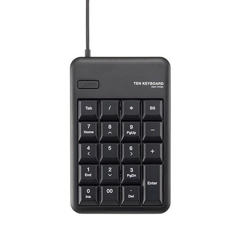 エスコ EA764AB-4A 90x140x23.5mmテンキーボード(USB/黒) 1個(ご注文単位1個)【直送品】
