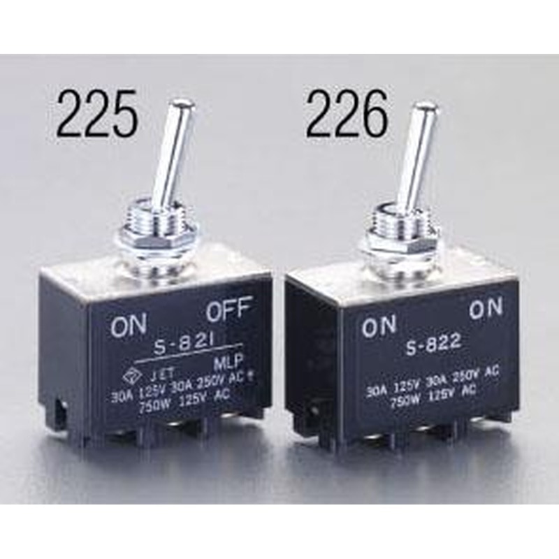 エスコ EA940DH-225 125V/30A2極単投トグルスイッチ(大電流用 1個（ご注文単位1個）【直送品】