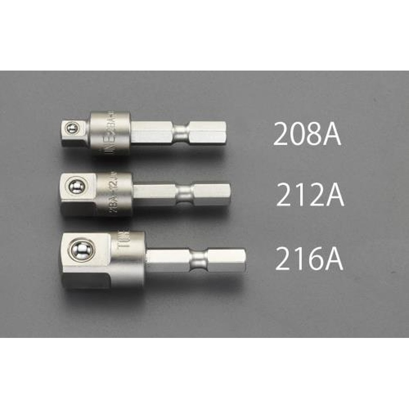 エスコ EA618AX-216A 1/2”DRx1/4”HEX/51mmソケットアダプター 1個(ご注文単位1個)【直送品】