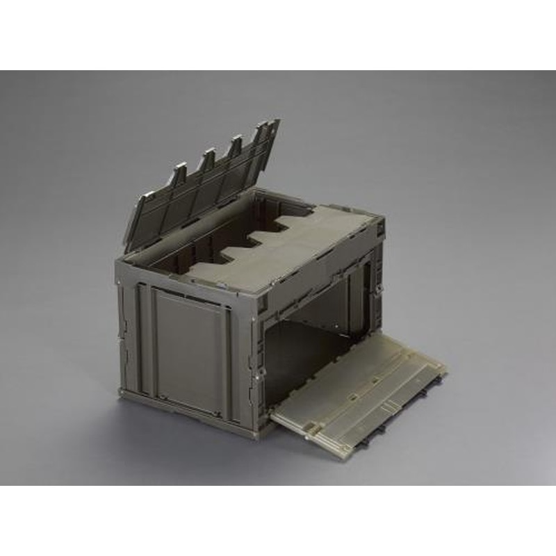 エスコ EA506AA-22D 538x366x334mm/49.7L折畳コンテナ(OD/蓋・扉付) 1個(ご注文単位1個)【直送品】