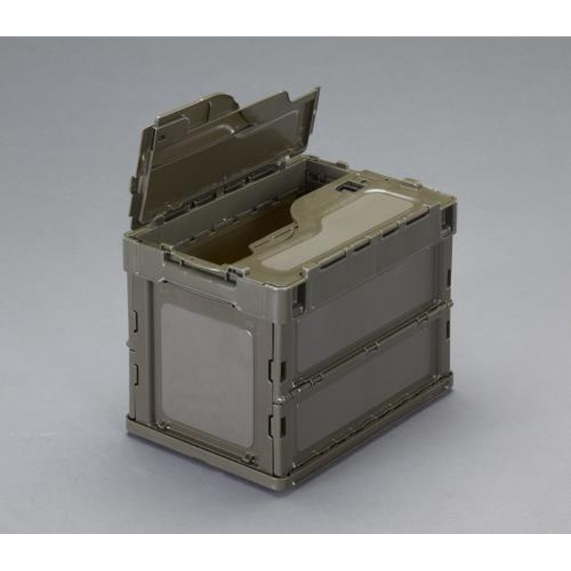エスコ EA506AA-30D 366x264x283mm/20L折畳コンテナ(OD/蓋付/薄型 1個(ご注文単位1個)【直送品】