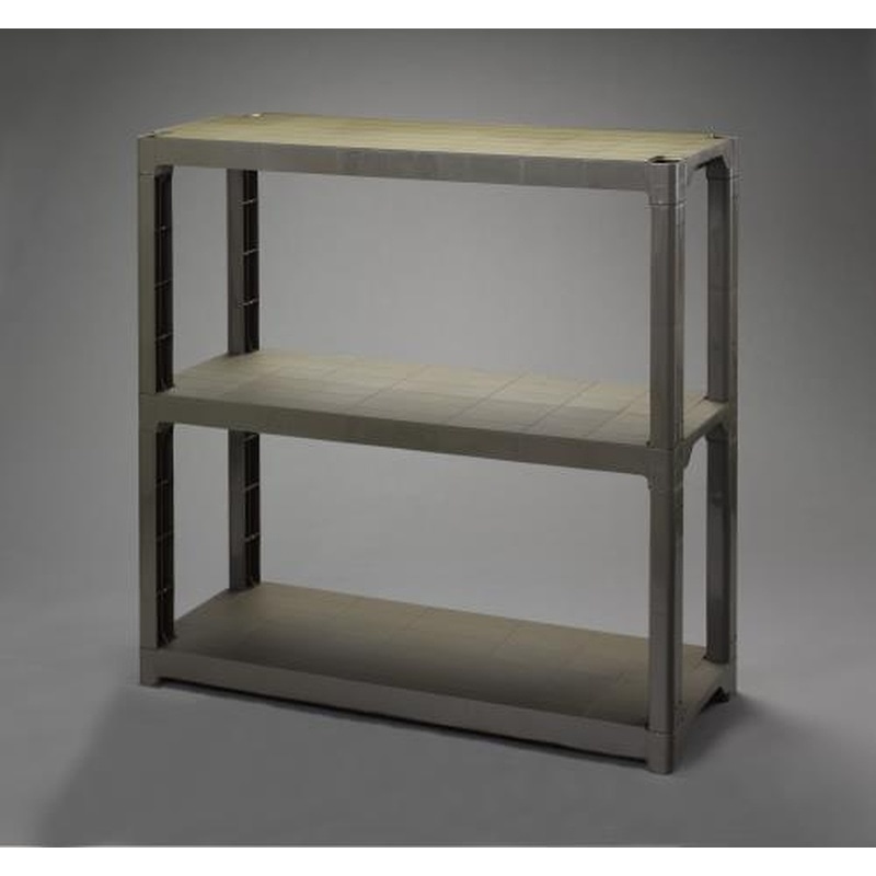 エスコ EA976AL-33 1200x450x1229mm/3段ラック棚(OD色/P.P製) 1個（ご注文単位1個）【直送品】
