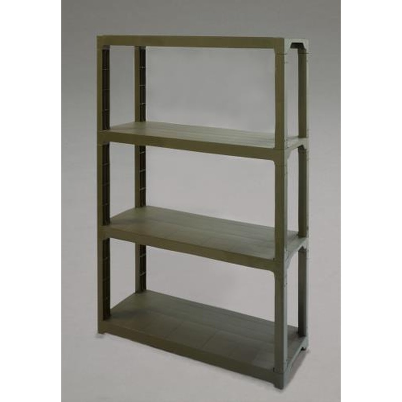 エスコ EA976AL-34 1200x450x1800mm/4段ラック棚(OD色/P.P製) 1個（ご注文単位1個）【直送品】