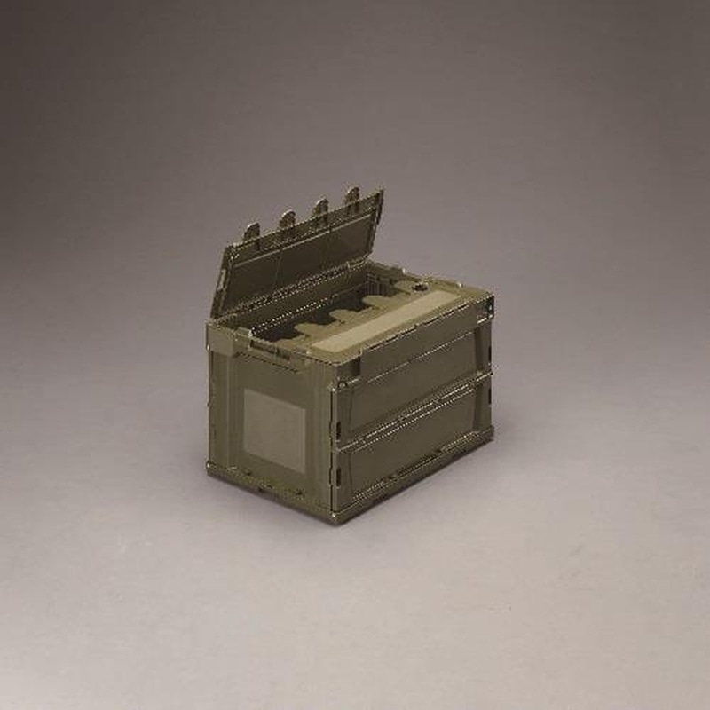エスコ EA506AA-7D 649x439x340mm/75.9L折畳コンテナ(OD色/蓋付) 1個(ご注文単位1個)【直送品】
