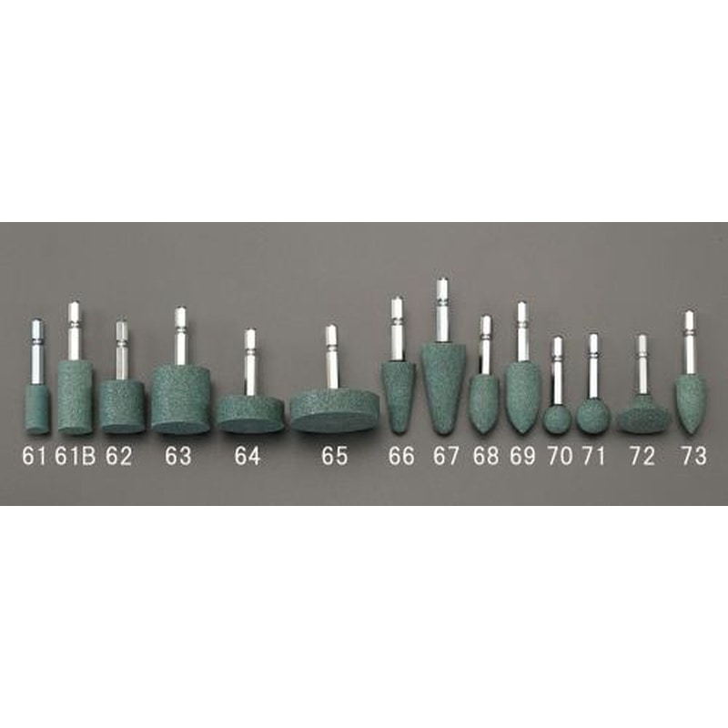 エスコ EA819HY-62 25x25mm/6角軸軸付砥石(ストレート/GC) 1個(ご注文単位1個)【直送品】