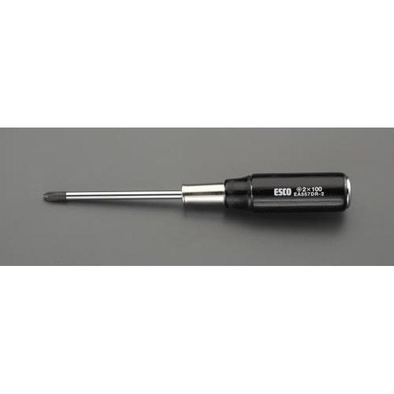 エスコ EA557DR-1 #1x75mm［＋]ドライバー(貫通型/木柄) 1個（ご注文単位1個）【直送品】