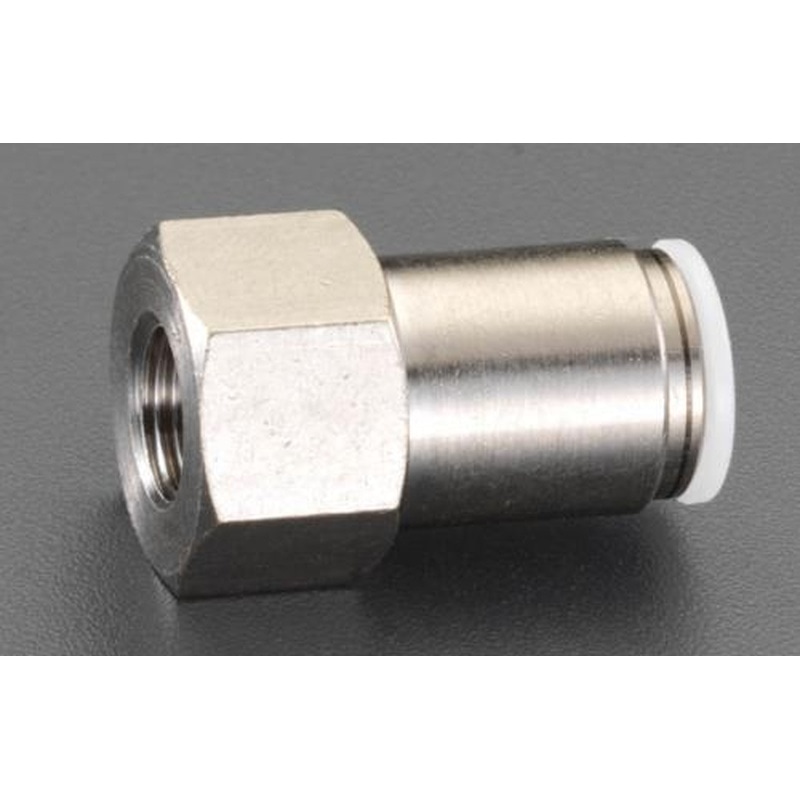エスコ EA140HE-6 Rc1/8”x8mmユニオン(雌ねじ/真鍮製) 1個（ご注文単位1個）【直送品】