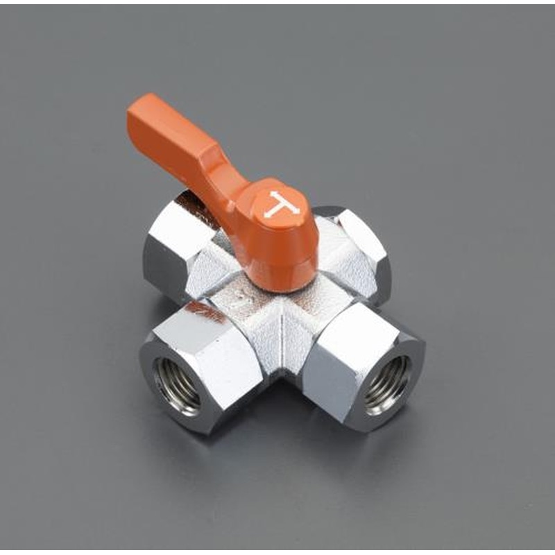 エスコ EA425BZ-2 Rc1/4”三方四面ミニボールバルブ 1個（ご注文単位1個）【直送品】