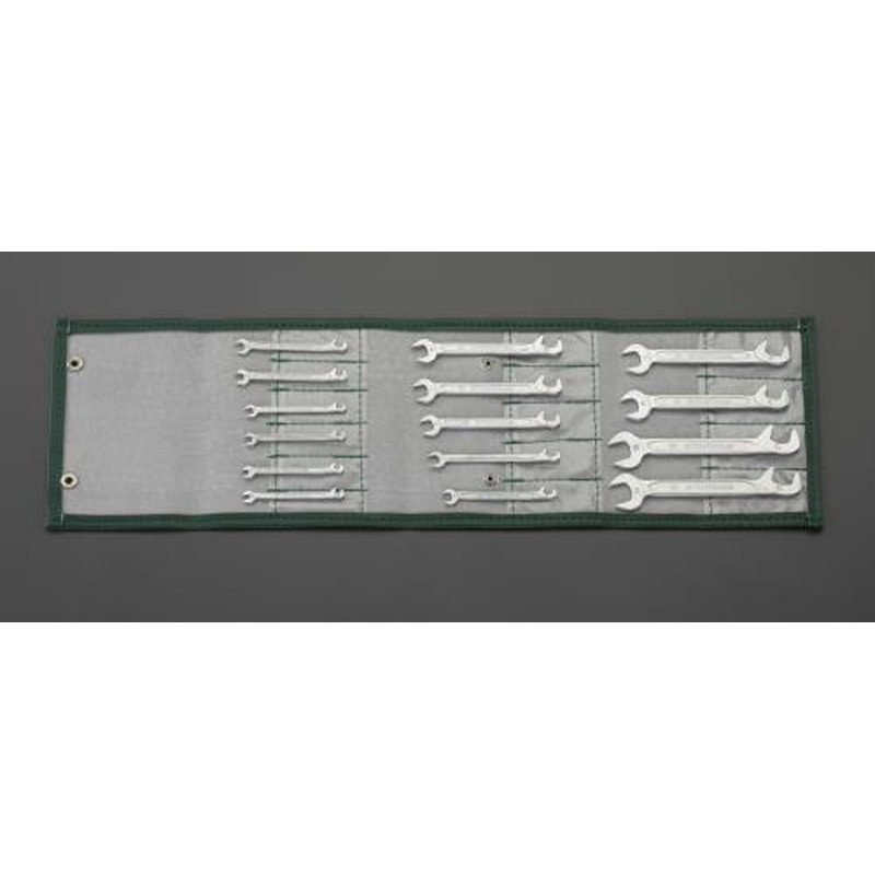 エスコ EA615A-1 15本組/3.2-14mm薄口スパナ(ダブルアングル) 1個（ご注文単位1個）【直送品】
