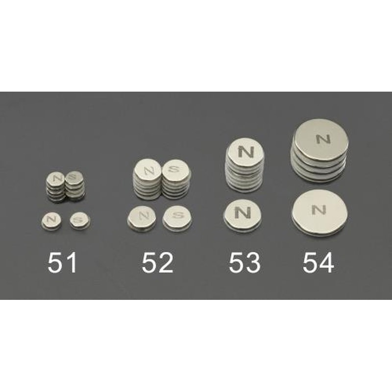 エスコ EA781GA-51 φ6.4x1.5mmマグネットディスク(粘着付/N・S各6個) 1個（ご注文単位1個）【直送品】