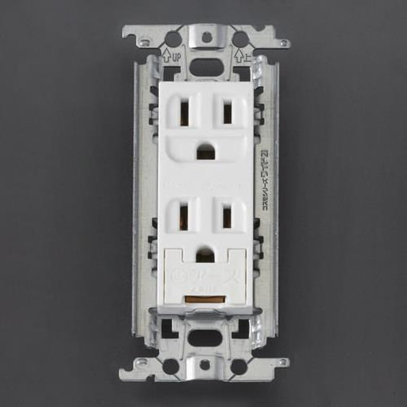 エスコ EA940CD-463 125V/15A埋込コンセント(2口/接地付) 1個(ご注文単位1個)【直送品】