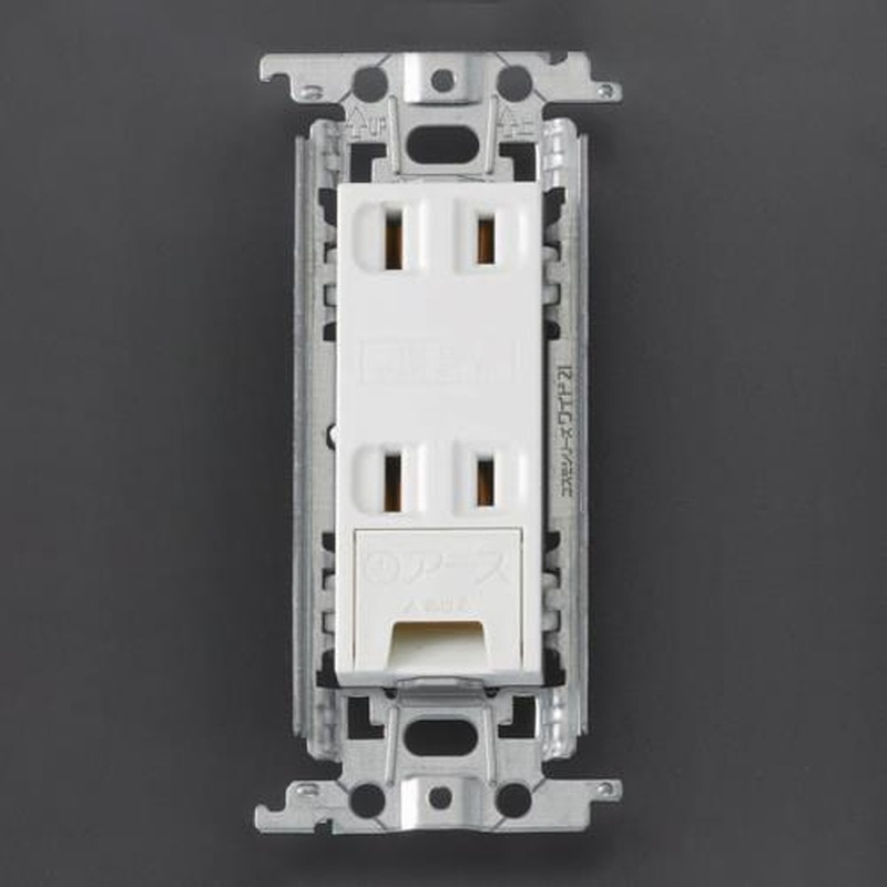 エスコ EA940CD-467 125V/15A埋込コンセント(2口/アースターミナル付) 1個(ご注文単位1個)【直送品】