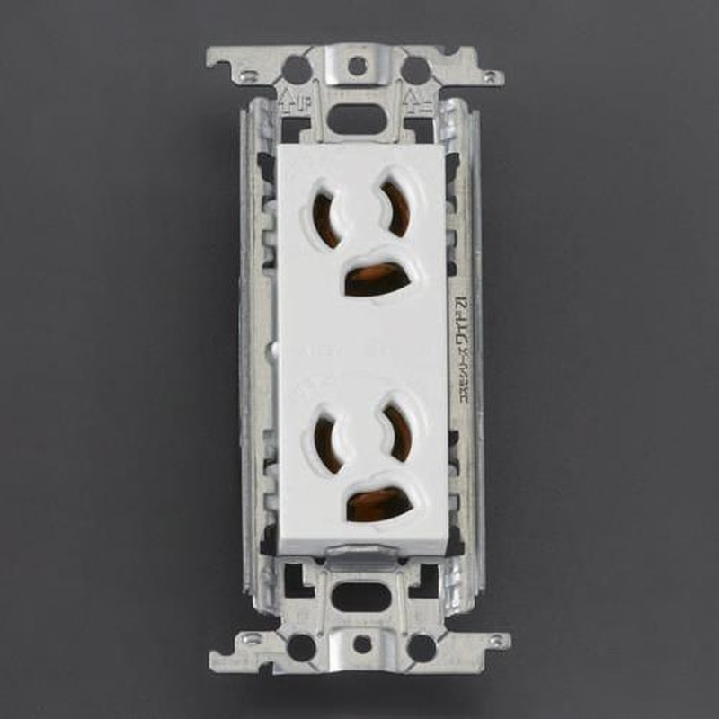 エスコ EA940CD-465 125V/15A埋込コンセント(2口/抜止/接地) 1個(ご注文単位1個)【直送品】