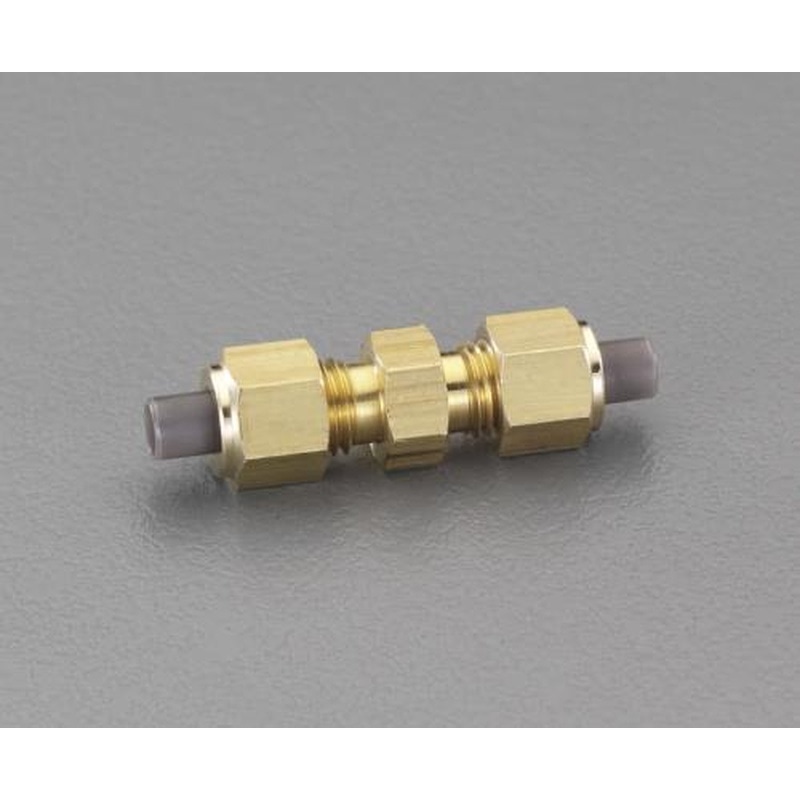 エスコ EA425LC-6 6x6mmユニオン(ストレート/黄銅製) 1個(ご注文単位1個)【直送品】