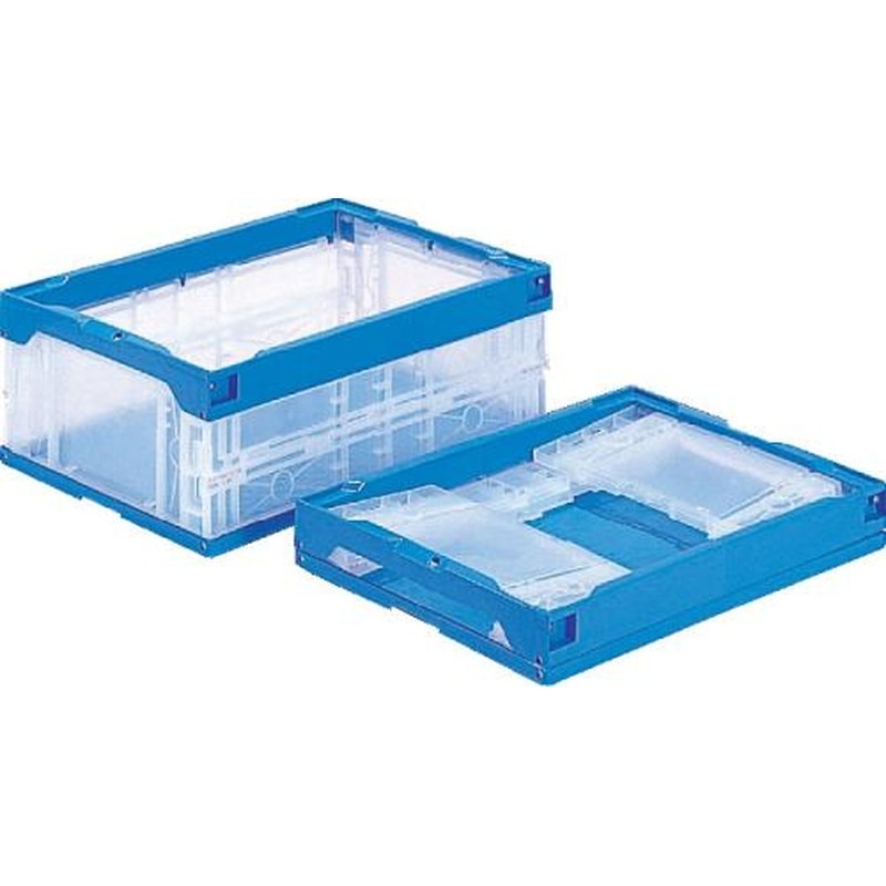 エスコ EA506AA-37A 530x366x205mm/31.7L折畳コンテナ(透明/5個) 1個（ご注文単位1個）【直送品】