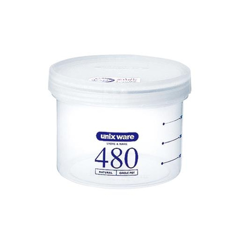 エスコ EA508AN-3 φ108x80mm/480ml密閉容器(丸型/目盛付) 1個(ご注文単位1個)【直送品】
