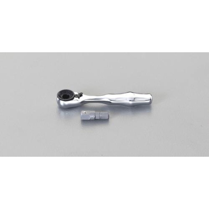 エスコ EA562WA-1 1/4”Hex/87mmラチェットハンドル(1/4”sqアダプター付) 1個（ご注文単位1個）【直送品】