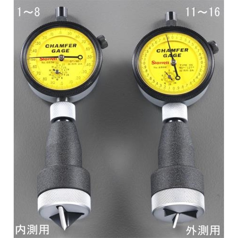 エスコ EA725AA-11 3.2-12.7mm/0-90゜外側面取りゲージ 1個（ご注文単位1個）【直送品】