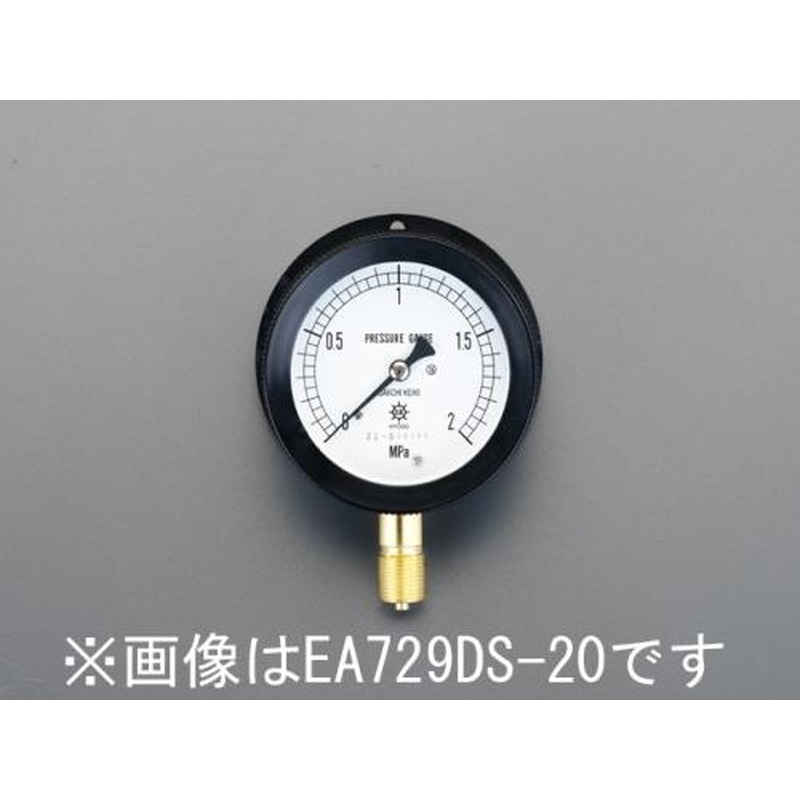 エスコ EA729DS-1 G3/8”/75mm/0-0.1MPa圧力計(つば付密閉) 1個(ご注文単位1個)【直送品】