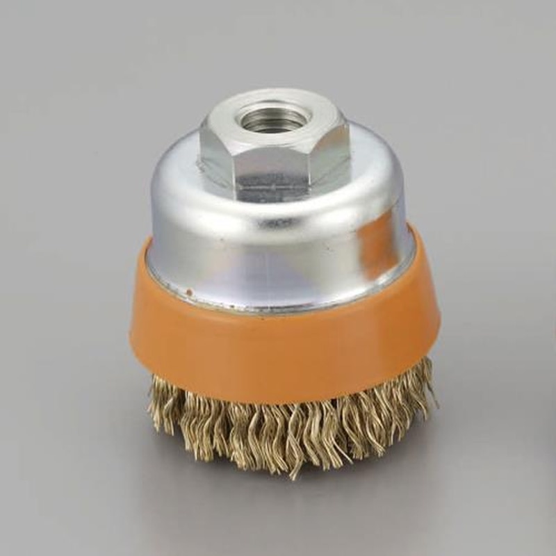 エスコ EA809YR-51 35mm/M10ワイヤーブラシ(カップ型スチール製) 1個(ご注文単位1個)【直送品】