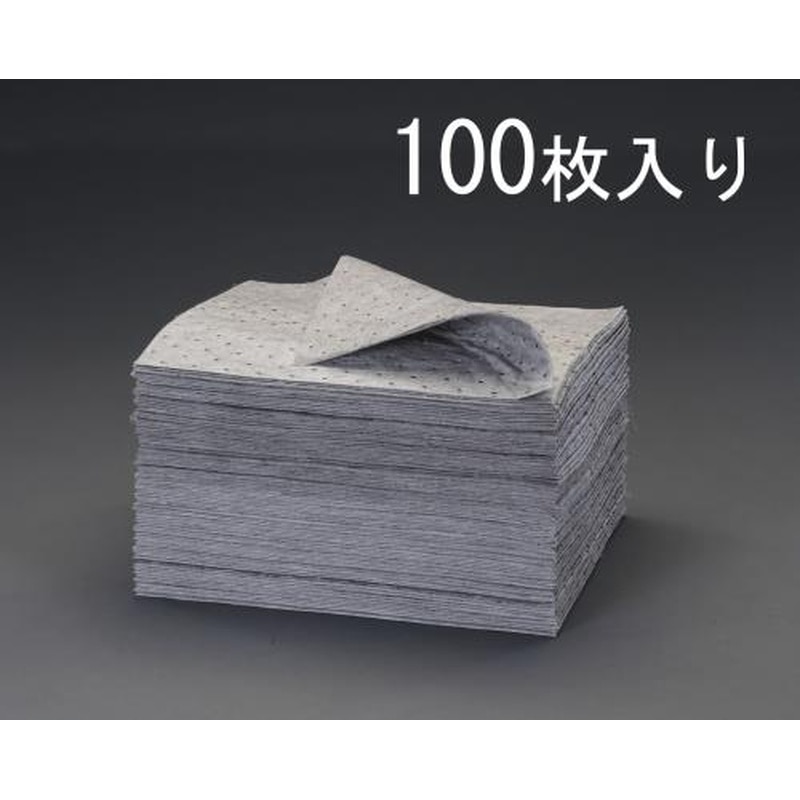 エスコ EA929DC-100 380x480x2mm吸収パッド(油・液体用/100枚) 1個（ご注文単位1個）【直送品】