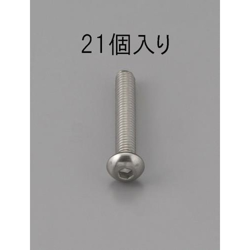 エスコ EA949MF-408 M4x8mm六角穴付鍋頭ボルト(ステンレス製/21本) 1個（ご注文単位1個）【直送品】