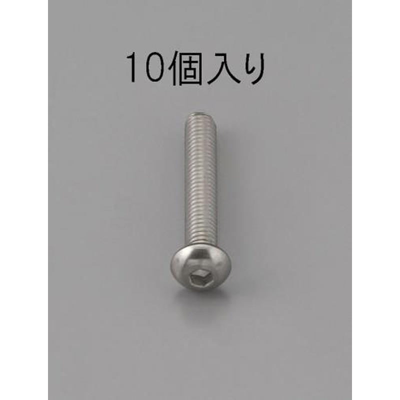 エスコ EA949MF-620 M6x20mm六角穴付鍋頭ボルト(ステンレス製/10本) 1個（ご注文単位1個）【直送品】