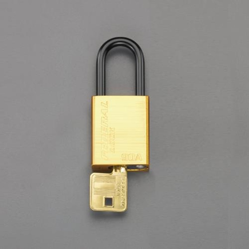 エスコ EA983S-72 38mm南京錠(アルミ製/黄) 1個(ご注文単位1個)【直送品】