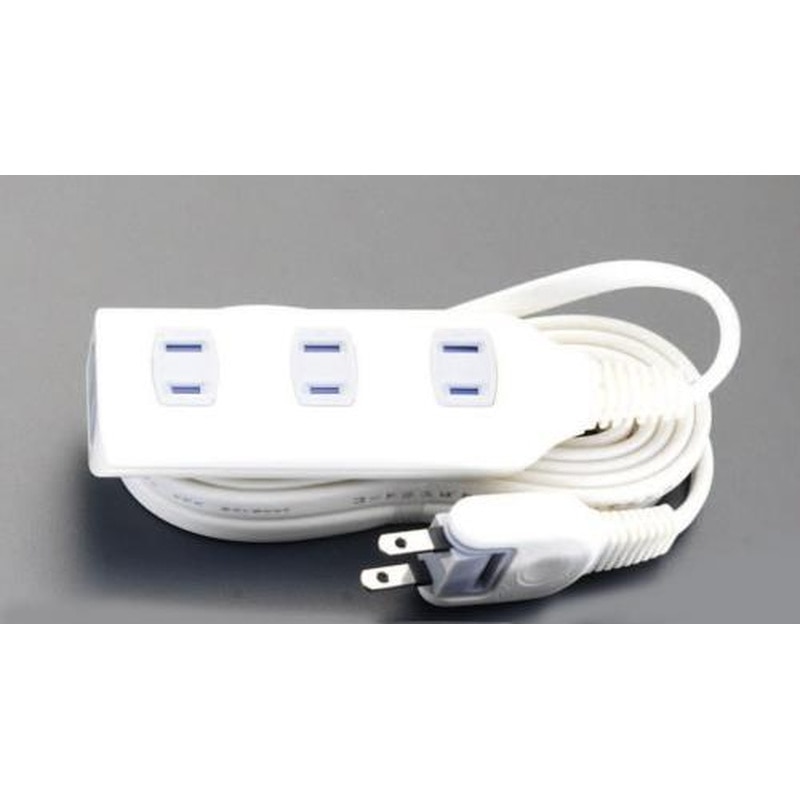 エスコ EA815GL-81AA AC125V/15Ax3mタップ(4口/白) 1個（ご注文単位1個）【直送品】