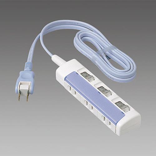 エスコ EA815GL-122A AC125V/15Ax 2m タップ(3口・個別スイッチ付) 1個 （ご注文単位1個）【直送品】