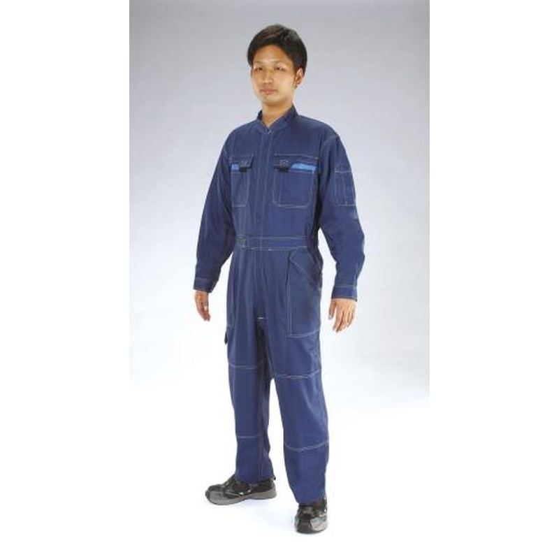 エスコ EA996AC-52[L]継ぎ作業服(帯電防止/ネイビー) 1個（ご注文単位1個）【直送品】