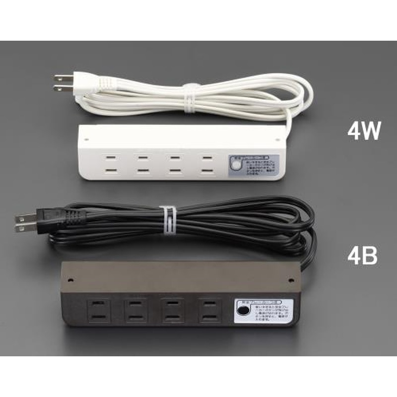 エスコ EA815HM-4W AC125V/15Ax1.9mコンセント/ネジ止(ブレーカー付/白) 1個（ご注文単位1個）【直送品】