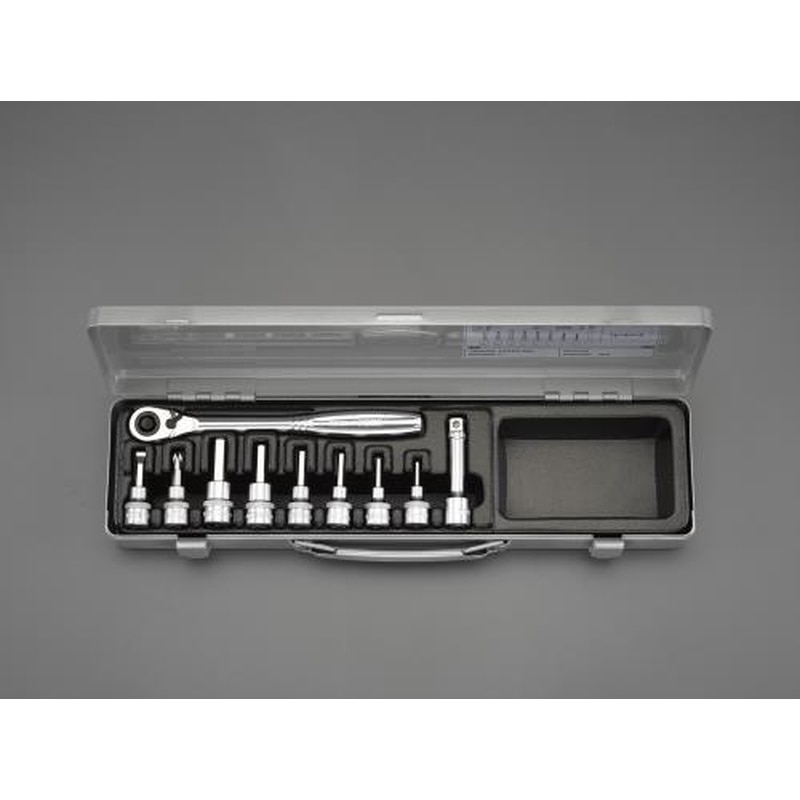 エスコ EA618JT 3/8”DR［INHEX]ビットソケットセット 1個（ご注文単位1個）【直送品】