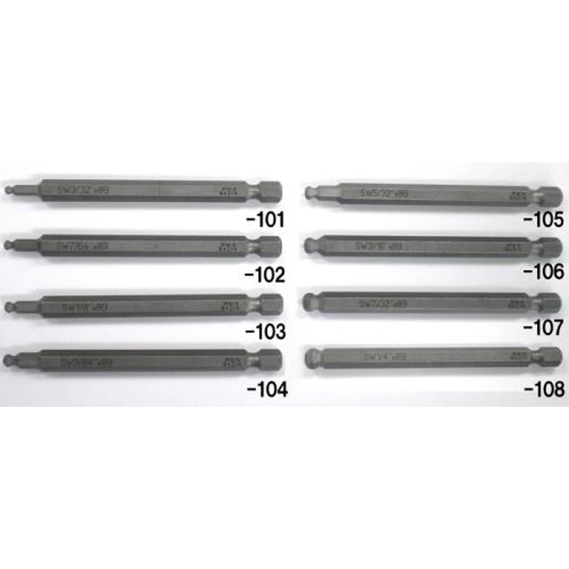エスコ EA611GN-106 3/16”x89mm［BallHex]ドライバービット 1個（ご注文単位1個）【直送品】