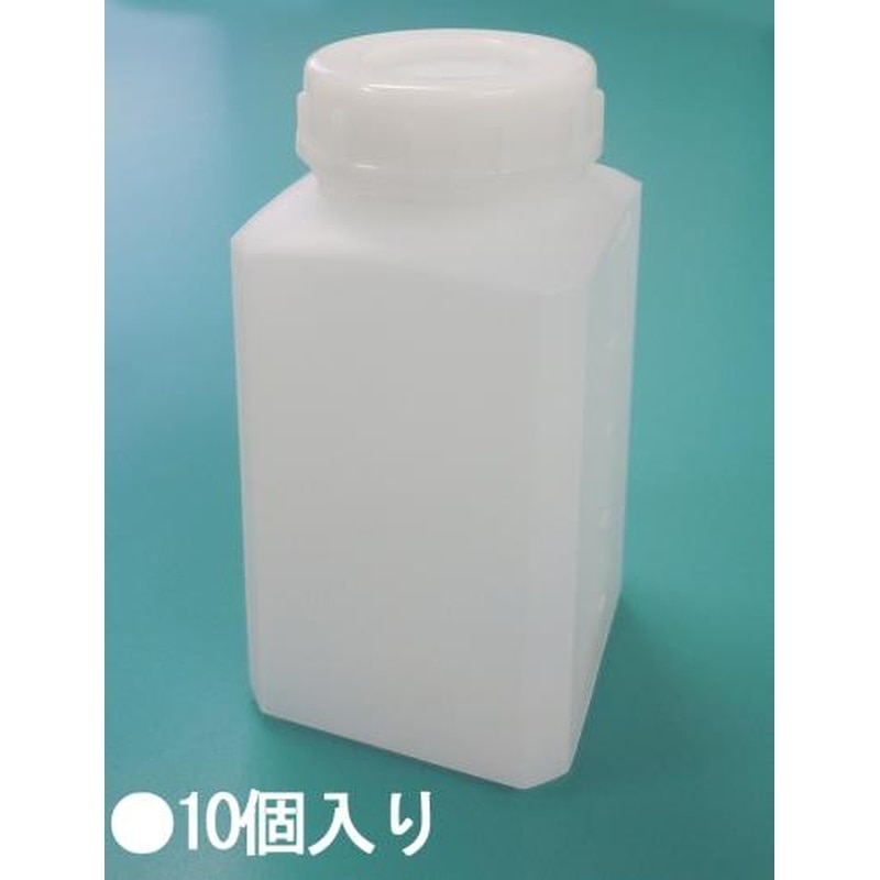 エスコ EA508AF-3B 70x70x153mm/0.50L角型広口ポリ容器(10個) 1個(ご注文単位1個)【直送品】