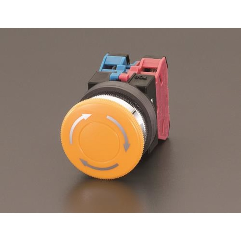 エスコ EA940D-40Y 1a-1b/30mmプッシュロックターンリセットスイッチ(黄) 1個（ご注文単位1個）【直送品】