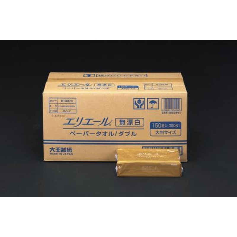 エスコ EA929AE-9B 230x248mmペーパータオル(25パック/1箱) 1個（ご注文単位1個）【直送品】