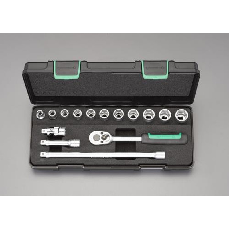 エスコ EA617CC-7A 3/8”DRソケットレンチセット 1個（ご注文単位1個）【直送品】