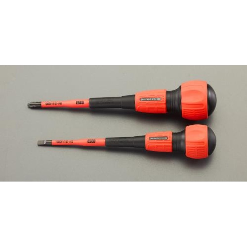 エスコ EA557BM-10 2本組絶縁細軸ドライバー 1個(ご注文単位1個)【直送品】