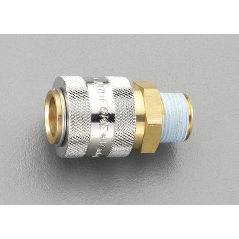 エスコ EA140GA-3 R3/8”雄ねじカップリング(真鍮製/ワンプッシュ) 1個（ご注文単位1個）【直送品】