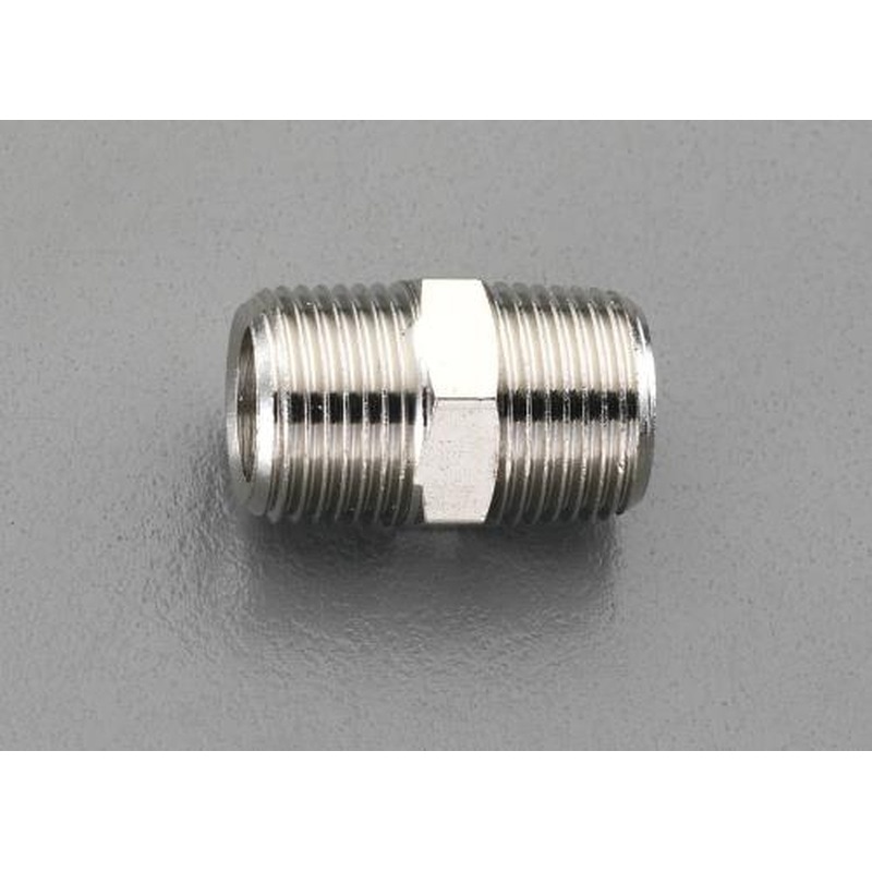 エスコ EA141CD-101 R1/8”xR1/8”ニップル(真鍮製) 1個(ご注文単位1個)【直送品】