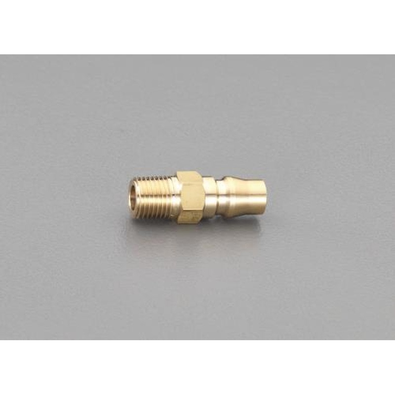 エスコ EA140DB-214 R1/2”雄ねじプラグ(20型/真鍮) 1個(ご注文単位1個)【直送品】
