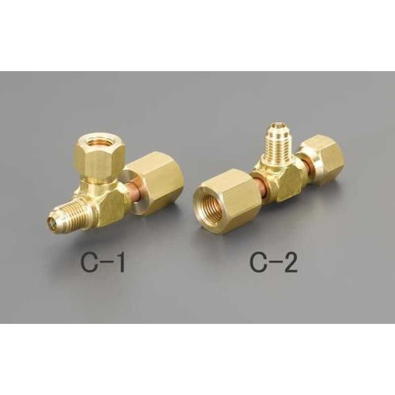 エスコ EA421C-1 F1/4”xF1/4”xF5/16”T型ゲージアダプター横 1個(ご注文単位1個)【直送品】